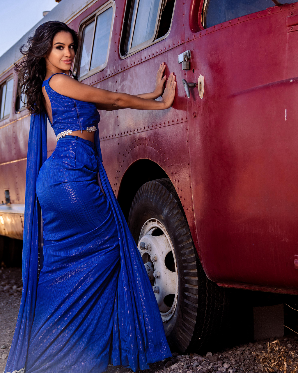 Azul Pre-Draped Saree